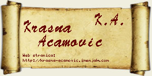 Krasna Acamović vizit kartica